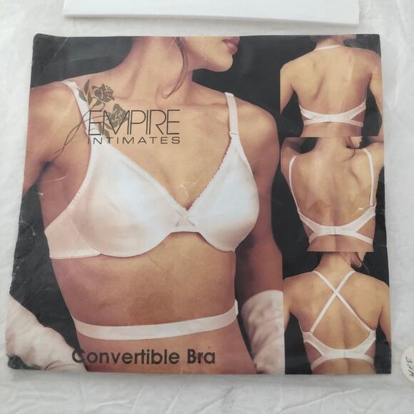 American VINTAGE Empire Intimates 32C 80's White Convertible Bridal Bra A05 - Picture 3 of 4